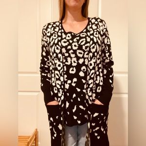 Leopard print cardigan & tank set